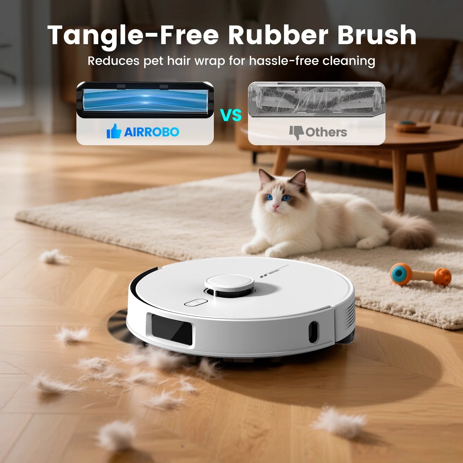 L60+ Self-Empty Robot Vacuum and Mop Cleaner with Ultrasonic Carpet Detection,6000Pa Suction,Laser Obstacle Avoidance,240Min Long Runtime