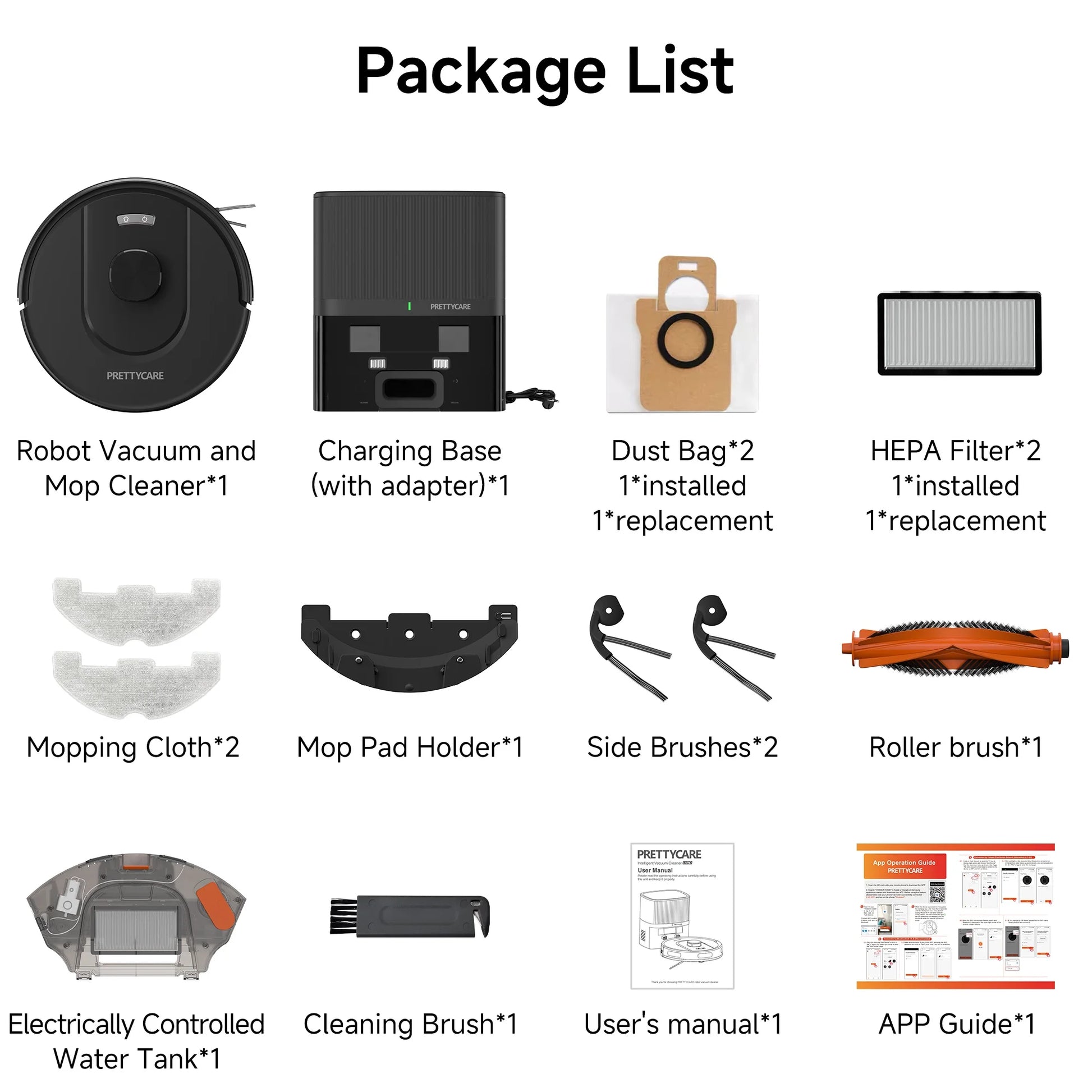 Robot Vacuum and Mop Combo Cleaner 9000Pa,85 Days Self-Emptying & Recharging Station with 3D Home Mapping for Debris/Stain/Hair/Pet, L1 PRO