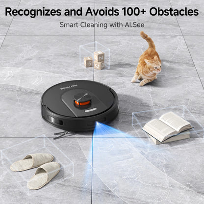 Robot Vacuum and Mop Combo Cleaner 9000Pa,85 Days Self-Emptying & Recharging Station with 3D Home Mapping for Debris/Stain/Hair/Pet, L1 PRO