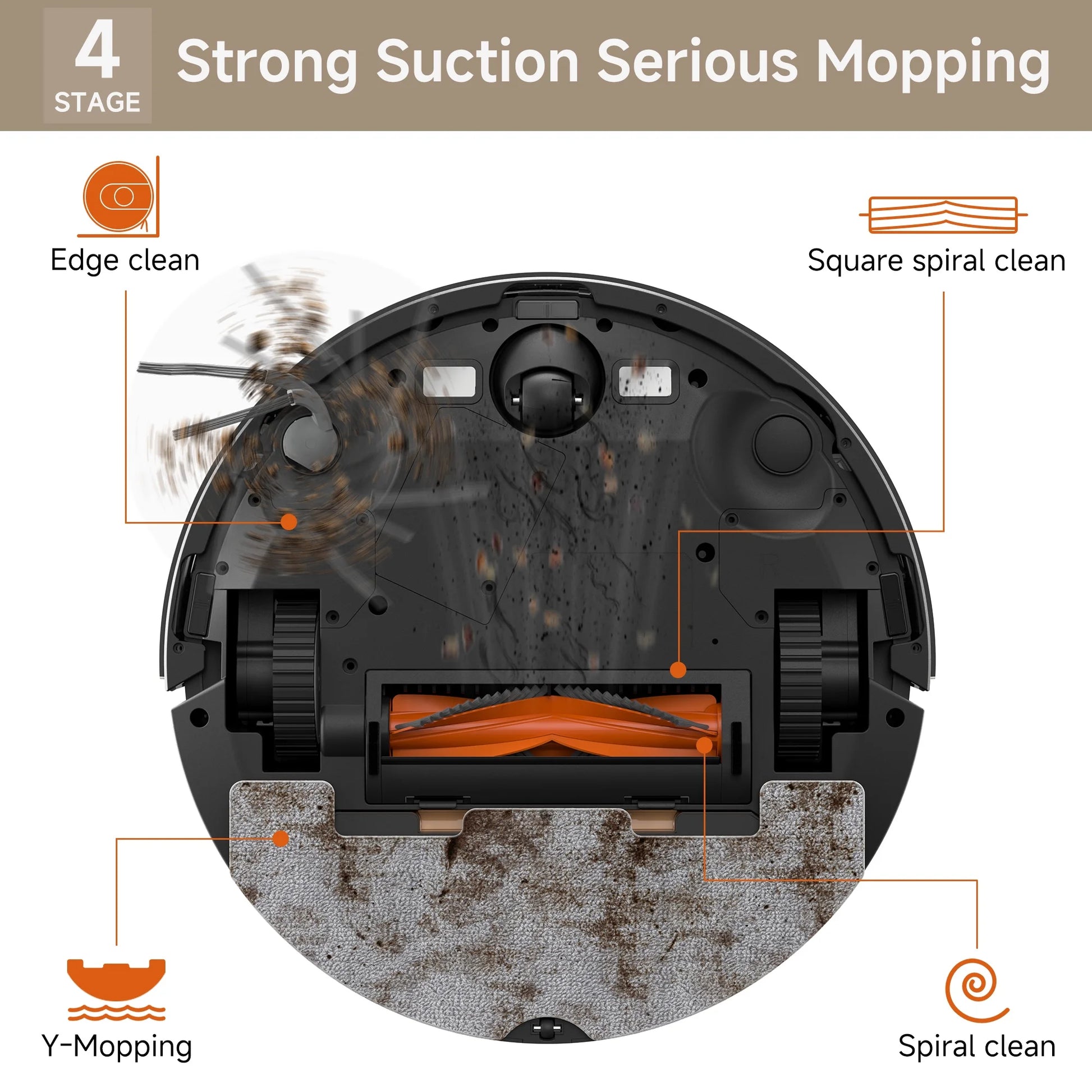Robot Vacuum and Mop Combo Cleaner 9000Pa,85 Days Self-Emptying & Recharging Station with 3D Home Mapping for Debris/Stain/Hair/Pet, L1 PRO