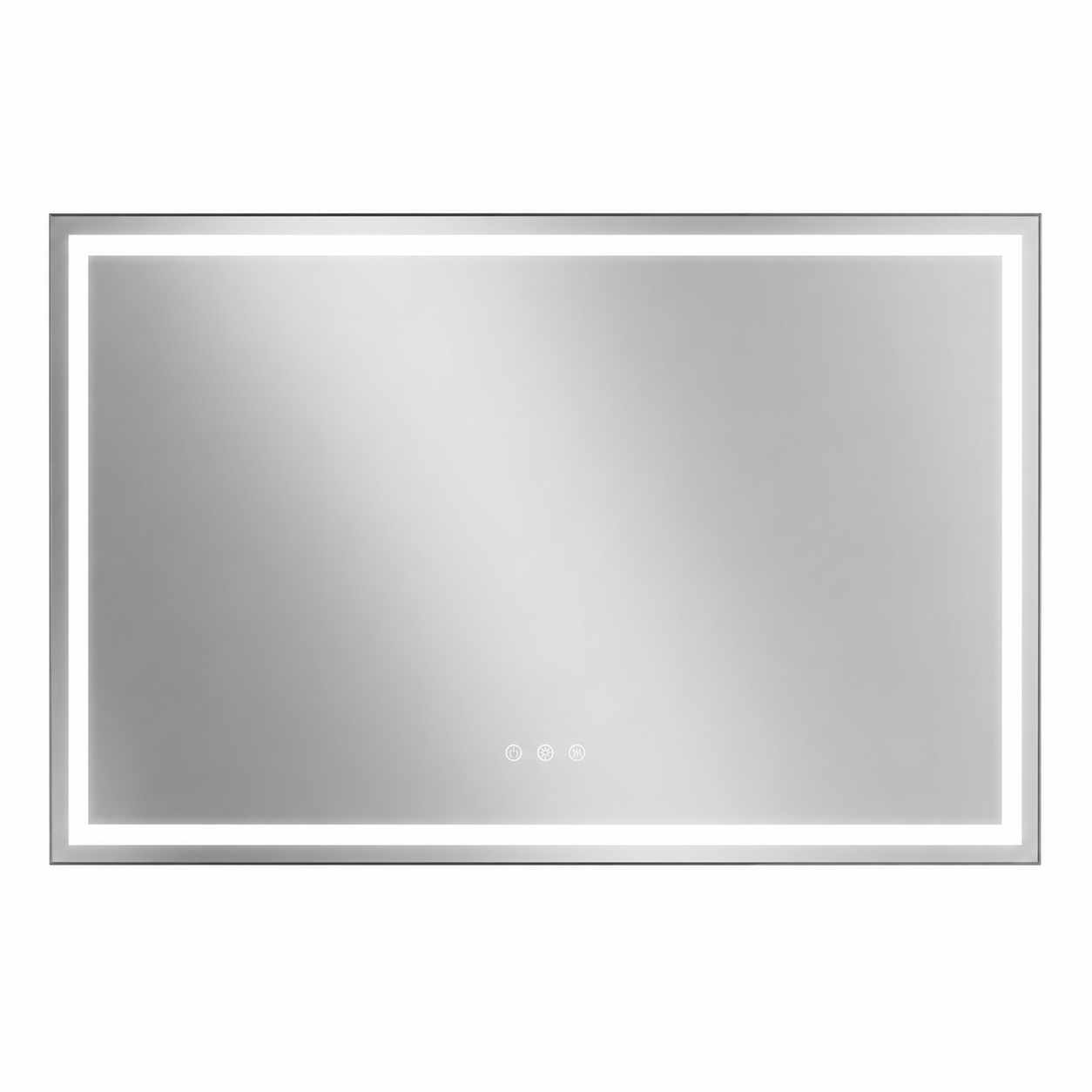 55 In. W X 36 In. H Rectangular Frameless LED Lighted Bathroom Vanity Mirror with Light with Backlit and Anti-Fog