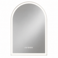 24 In. W X 36 In. H Large Arched Frameless 3-Dimmable Backlit Time Temperature Anti-Fog Wall LED Bathroom Vanity Mirror