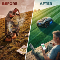 Robotic Lawn Mower Built to Conquer Hills, All-Wheel Drive, 3D Vision, RTK Mapping, 70% Slope Climbing — Before & After