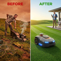 X7 Wireless AI Robot Lawn Mower L 0.75 Acre — Before & After