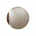 Half Moon Mirror-Anti-Fog Bathroom Mirror with LED Lights with 3 Color Dimmable, Backlit & Stepless Dimming Smart Vanity Mirrors for Small Bathroom (Left/Right Universal, 35" L X 25" W)