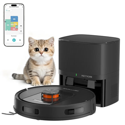 Robot Vacuum and Mop Combo Cleaner 9000Pa,85 Days Self-Emptying & Recharging Station with 3D Home Mapping for Debris/Stain/Hair/Pet, L1 PRO