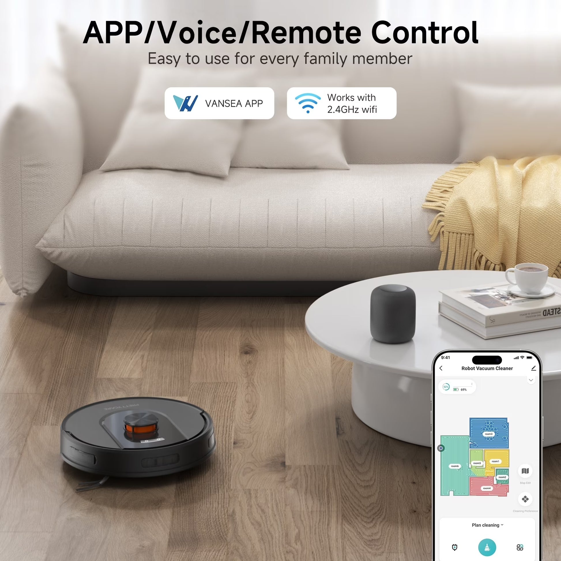 Robot Vacuum and Mop Combo Cleaner 9000Pa,85 Days Self-Emptying & Recharging Station with 3D Home Mapping for Debris/Stain/Hair/Pet, L1 PRO
