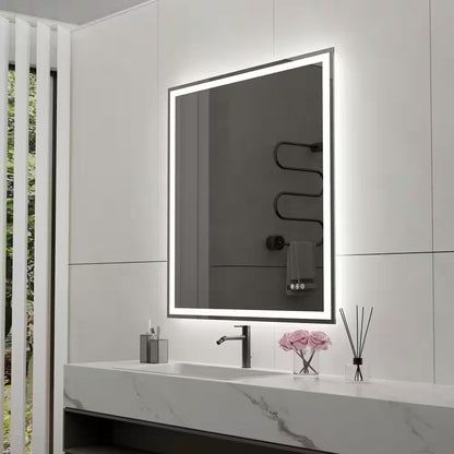 48 In. W X 36 In. H Rectangular Frameless Anti-Fog Dimmable Wall Bathroom Vanity Mirror with Backlit and Front Lit