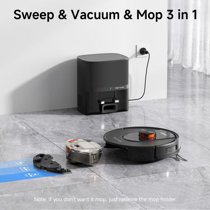 Robot Vacuum and Mop Combo Cleaner 9000Pa,85 Days Self-Emptying & Recharging Station with 3D Home Mapping for Debris/Stain/Hair/Pet, L1 PRO